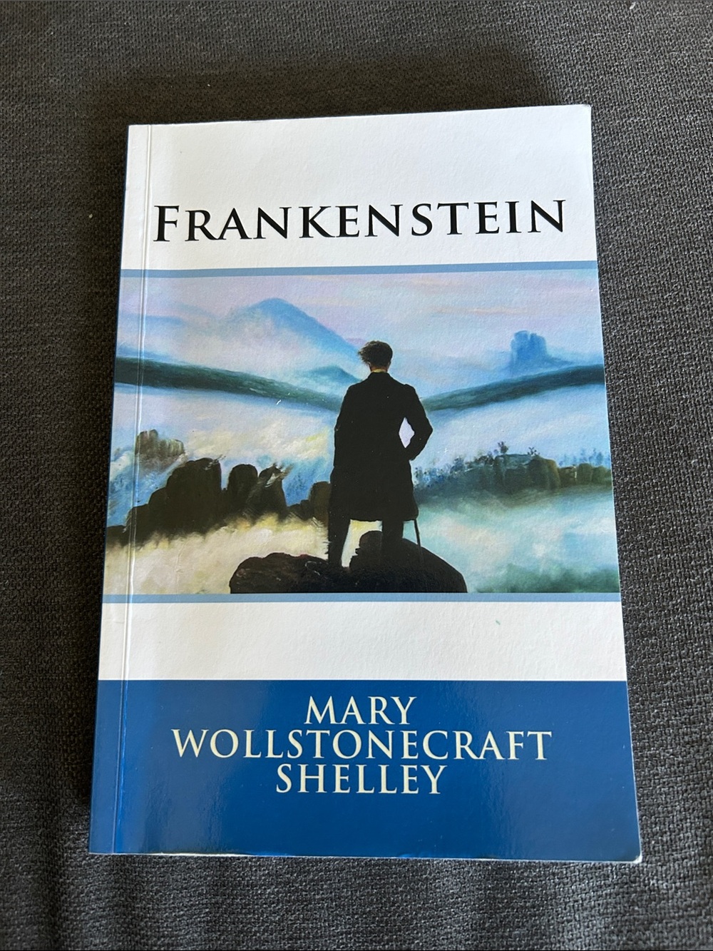 Frankenstein by Mary Wollstonecraft Shelley - Classic Novel (Blue & White Cover)